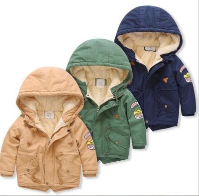 China Winter Breathable Wholesale Kids Thick Jacket Coat Kids Boys Shear Down Jacket Parkas Warm Hooded Coat 3-8Y for sale