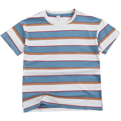 China Breathable Lovely Striped Short Sleeve T Shirts For Kids for sale