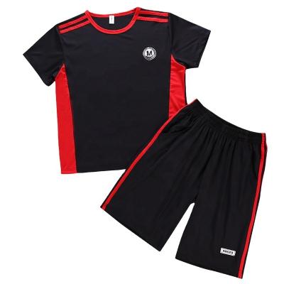 China Sports Wholesale Sportswear Kids Boy's Gym Clothing Set 2PC Jogging Set Shorts And T-Shirts for sale