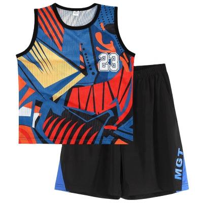 China New Style Summer Kids Sports Slim Quick Dry Activewear Sets 2 Piece Vest&shorts For Boys for sale