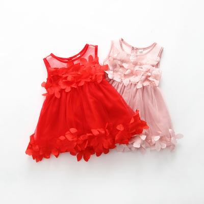 China Hot Sale Breathable Korean Girls Flower Dress Sleeveless Princess Jumper Large Petal Dress Skirt for Kids Girls for sale