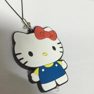 China Leuk Geleid Zacht pvc Plastic Hello Kitty Keychain Mini voor Zaktoebehoren Te koop