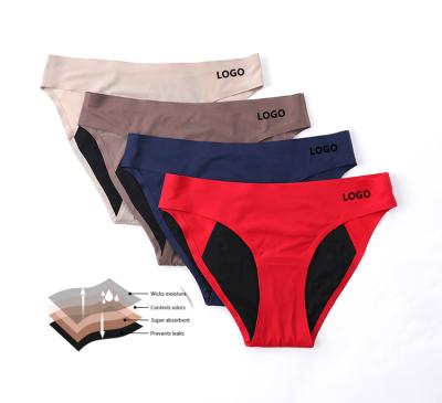 China LOGO Women Seamless Bikini Custom Made Antibacterial 4 Layer Incontinence Underwear Women Period Absorbent Postpartum Panties for sale