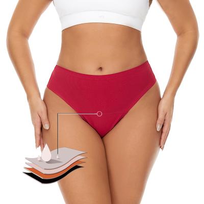 China Wholesale Antibacterial Bragas Washable Menstrual Incontinence Underwear 4XL-Absorbency Leak Proof 4 Layers Period Panties for sale