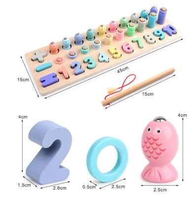 China Multifunctional Educational DIY Practice Teaching Aid Shape Matching Game Magnetic Fishing Toys for sale