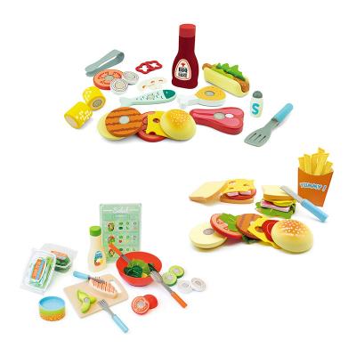 China Toy Kids Role Play Kitchen Toy Set Children Role Play Salad BBQ Kitchen Play Set Parent-child Educational Games for sale