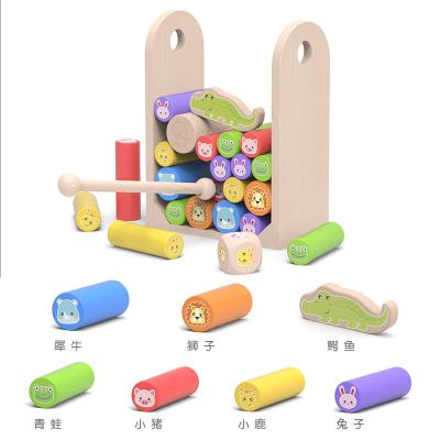 China Wooden Animal Baby Toys Parent-child Puzzle Early Balance Building Block Game Children Educational for sale