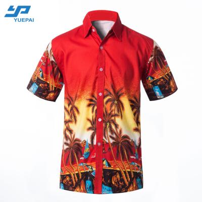 China Yuepai Sportswear Hawaiian Shirt Breathable Custom Printed Hawaiian Shirt Men's Hawaiian Shirts for sale