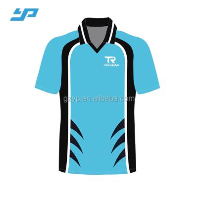 China Breathable Quick Dry Custom Design Quick Dry Sublimated 100% Polyester Cricket Team Jersey for sale