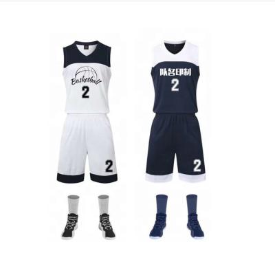 China 2021 Breathable Yuepai Mesh Custom Basketball Uniform Latest Good Quality Wholesale Cheap Basketball Jersey Reversible Design for sale