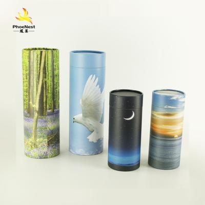 China European Style Supply Cremation Funeral Ashes Scattering Tube Casket Coffin Urns Western Style for sale