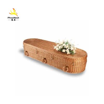 China European Style Urns For Human Cheap Funeral Coffin Casket Wicker Coffin Bed Of Ashes for sale