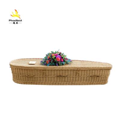 China Eco-Friendly.Stocked New Design China Casket Classic Funeral Wicker Casket for sale