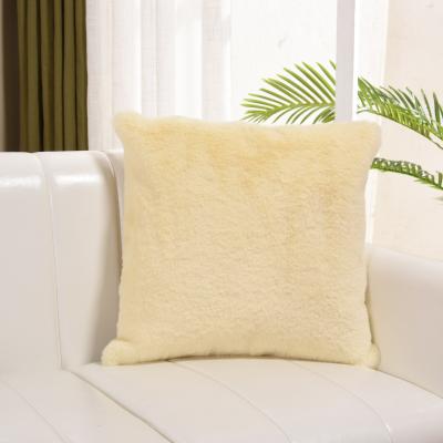 China Anti-static Fashionable Square Fur Colored Plaid Tile Decorative Furry Faux Sheep Fur Cushion Cover Long Faux Hair Furry Boxes for sale