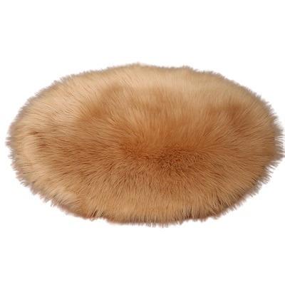 China Stain Resistant Round Fluffy Bedroom Carpet Long Hair Bedside Fleece Cushion Plush Sofa Cushion Area Carpet Living Room Rug for sale