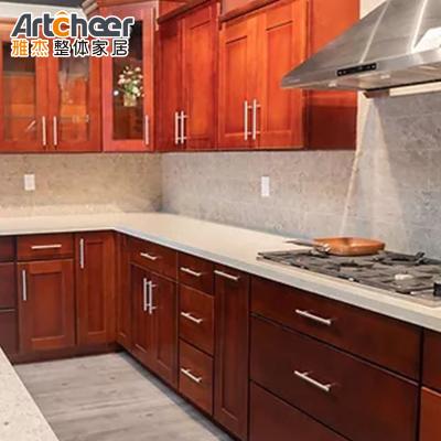 China Spacious Kitchen Cabinets Set with American Style Wooden Design and MDF Door Material for sale