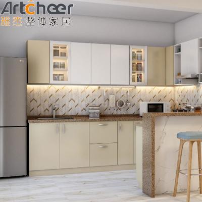 China Market Oak Frame kitchen cabinet u shape design with Particleboard Door and Organizer for sale