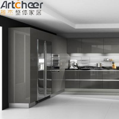 China Laminated Kitchen Cabinet Modern Modular Design Ready Assemble U Shape for sale