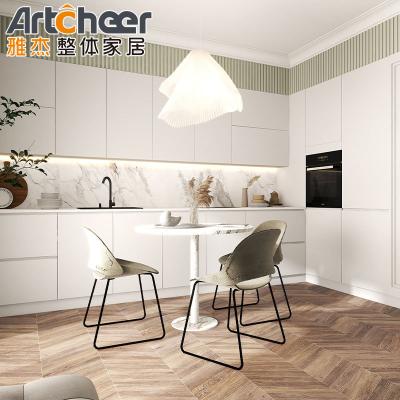 China Durable And Sleek Modern Wood Home Furniture Design Set For Ethiopian Kitchen Cabinet for sale