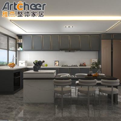 China Modular Customized Kitchen Cabinet Black And White Lacquer For Kitchen Furniture for sale