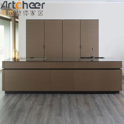 China Pvc Board Kitchen Cabinet Modular Design with Customized Size and Quartz Stone Top for sale