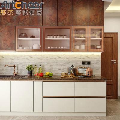 China Solid Wooden Kitchen Cabinets With Kitchen Pantry Cupboards American Style Luxury Design for sale