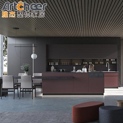 China Particleboard Islands Modular Kitchen Cabinets for Container Villa House in Bodex Color en venta