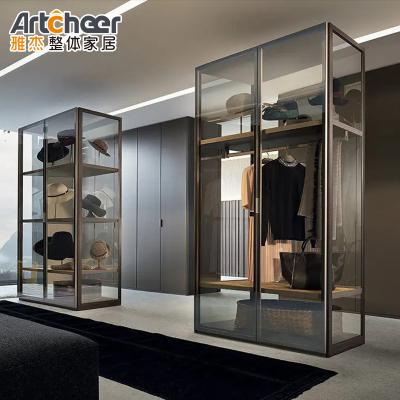 China Bedroom Furniture Luxury Design Aluminium Frame Walk-in Closet System with Accessories for sale