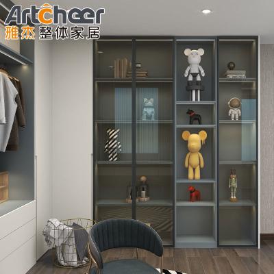 China Customized Wooden Clothes Hinge Door Wardrobe with LED Closet Modern Bedroom for sale