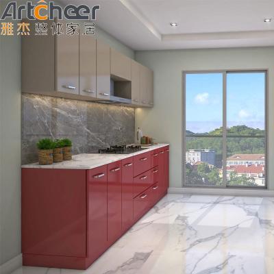 Cina Arredamento in compensato Arredamento da cucina grigio brillante resistente con finitura in lacca in vendita