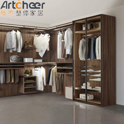 China Custom Size Walk In Bedroom Wall Wardrobe For Women Modern Stylish Open Design Adjustable Height for sale