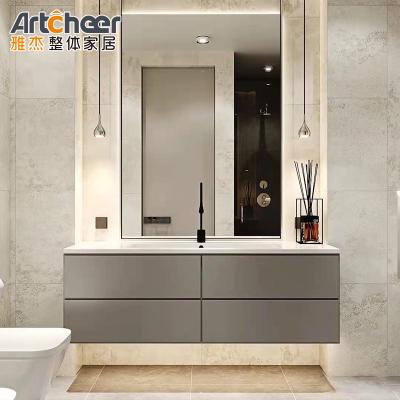 China Modular Contemporary Make Up Luxury Bathroom Vanity Cabinet Combo Euro Style Bathroom Vanity for sale