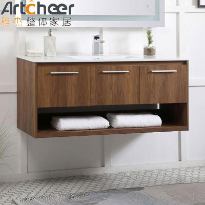 China Modern Quartz Counter Top Vanity Combo Midcentury Bathroom Vanity Cabinets for Stylish House for sale