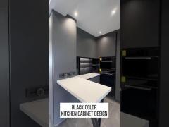 Black color kitchen cabinet design