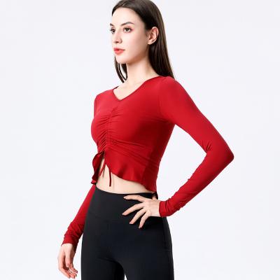 China Hot Selling Breathable Yoga Shirt Women Women Yoga Shirts Long Sleeve Yoga Shirt Workout Set for sale