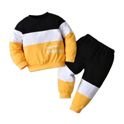 China Breathable kids clothes set winter baby set clothing letter contract color kids sweatshirts for boys for sale