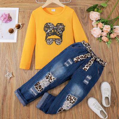 China Washable Kids sets 2 pieces  kids clothing jeans sets girls baby girl summer set for sale