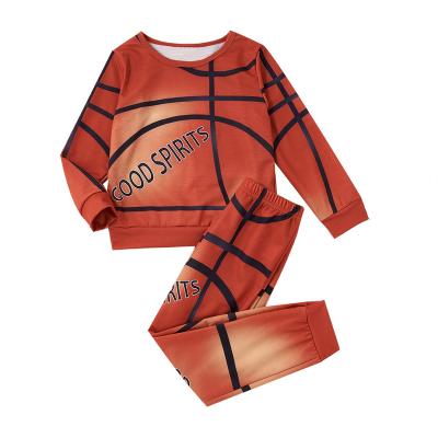 China Casual kids sweatsuits sets casual outfits boys basketbasll print children boys jogging sets for sale