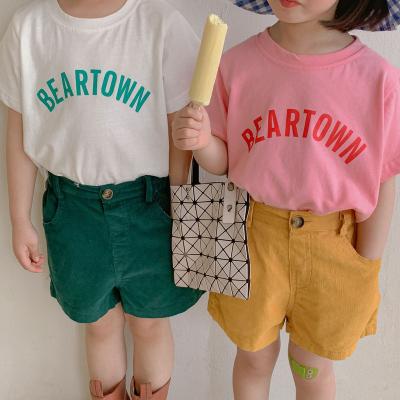 China Breathable High Waisted Casual Custom Logo Girls Board Running Summer Cotton Kids toddler boy shorts for sale