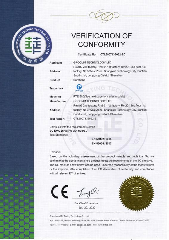 CE - Gpcomm Technology Ltd.