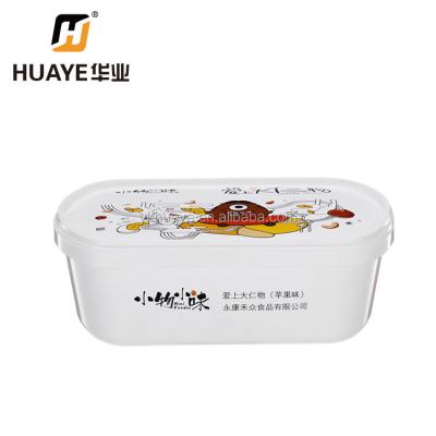 China Recyclable plastic 1.2L ice cream in mold labeling, IML, plastic box for sale