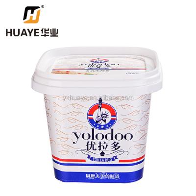 China 100% eco-friendly plastic ice cream in mold labeling cup, plastic IML cup, plastic yogurt cups for sale