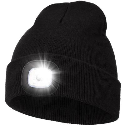 China COMMON Outdoor Camping Hiking Hunting Thermal Knitted Warm Winter Beanie Hats With Led Light for sale