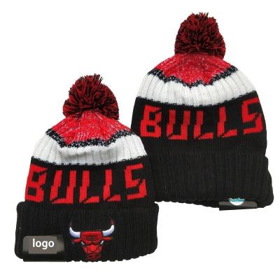 China 2021 Fashion USA America Embroidery Beanie 30 Teams Basketball Winter Knitted Hats for sale