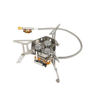 China New Arrival Foldable 3 Head Portable BBQ Picnic Butane Camping Butane Outdoor High Quality Gas Stove for sale