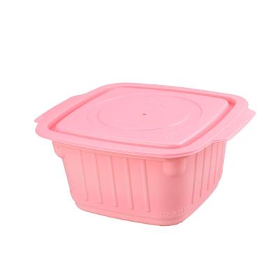 China Price PP Disposable Plastic Disposable Explosion-proof Pink Hot Pot Surprise Food Container Plastic Self-heating Food Packaging Caterer for sale