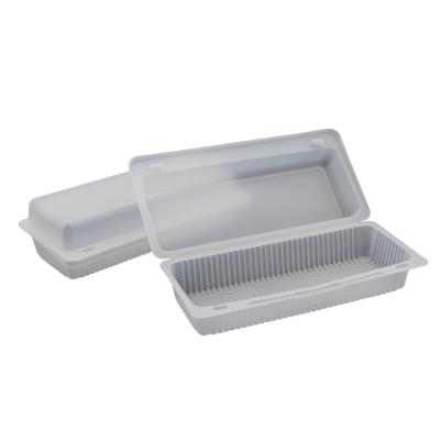 China Wholesale Disposable Custom Design New Food Grade PP Plastic Hot Dog Box Food Container Natural Packaging Caterer for sale