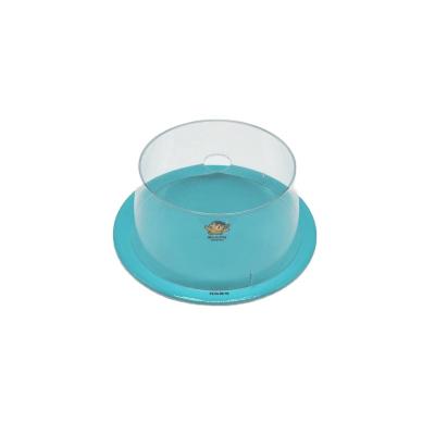 China Restaurant Customized Round Blue Food Grade Raw Material PS Tray Dish Transparent Plastic Plate Food Container Covers For Sushi Tray for sale