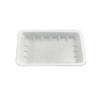 China Free Sample Plastic Custom Food Storage Trays Food Grade Aquatic White Food Container Pulp Mount 19.5*13.5*2/cm for sale