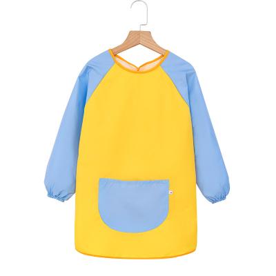 China Eco-friendly Waterproof Children Feeding Aprons Long sleeve Baby bib with Pocket Full Cover Baby Bibs with Pocket waterproof long sleeve bibs for sale